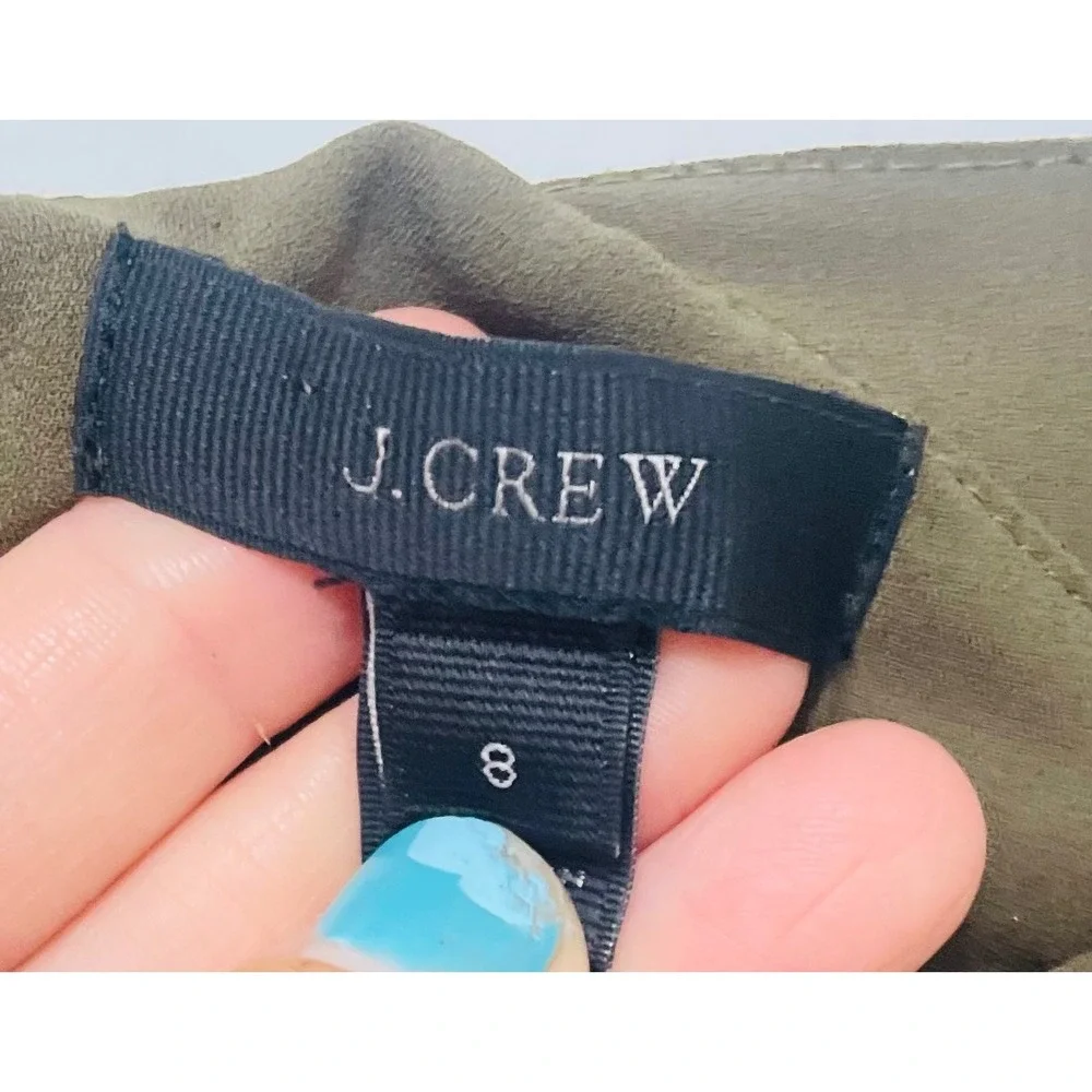 J. Crew Green Women's Sleeveless Ruffle‎ Layered V-Neck Cami Top